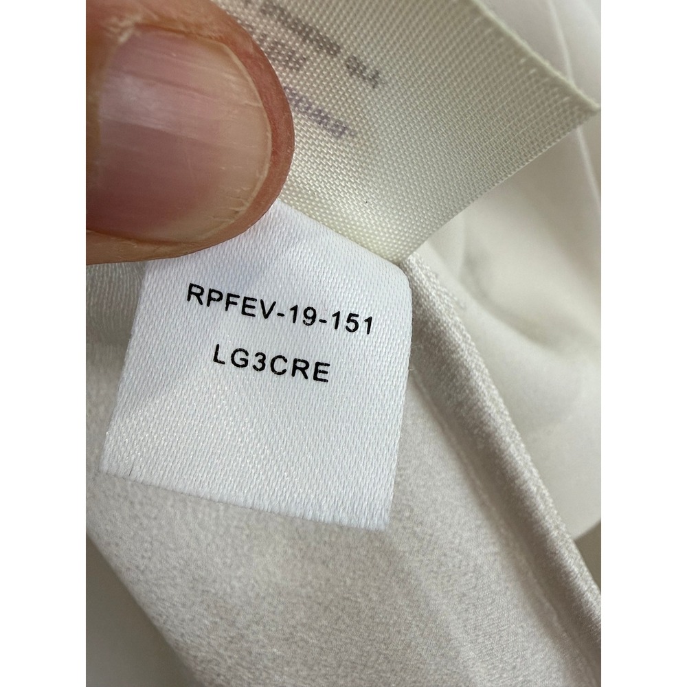 MM.LaFleur Lagarde Crepe Blouse Triacetate Relaxed Gold Cufflink Ivory Cream 14 - Picture 7 of 10